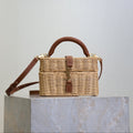 YSL 25S GABY MINI BAG 18 IN OSIER AND BROWN CALFSKIN GOLD HARDWARE